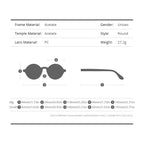 HEPIDEM Acetate Men Retro Vintage Polarized Sunglasses for Women,Trendy UV400 Protection Round Frames Eyewear Zolman Small 42mm