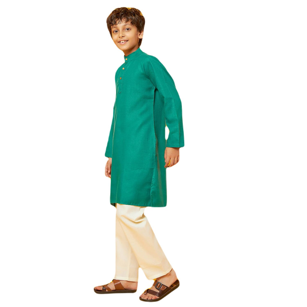 Bon Organik Green Kurta With Pajama Set For Boy