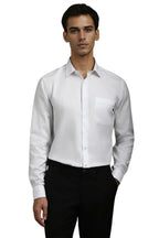 Louis Philippe Men Cotton Striped Slim Fit Shirt (Lpsfmslpk26555_White, 40)