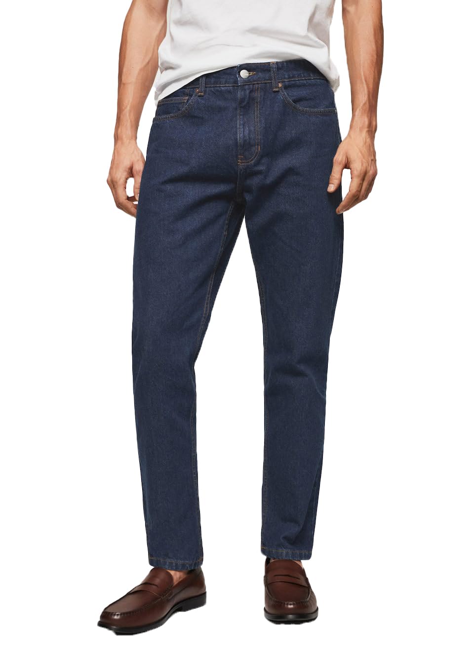 Kotty MenS Regular Mid Rise Dark Blue Jeans
