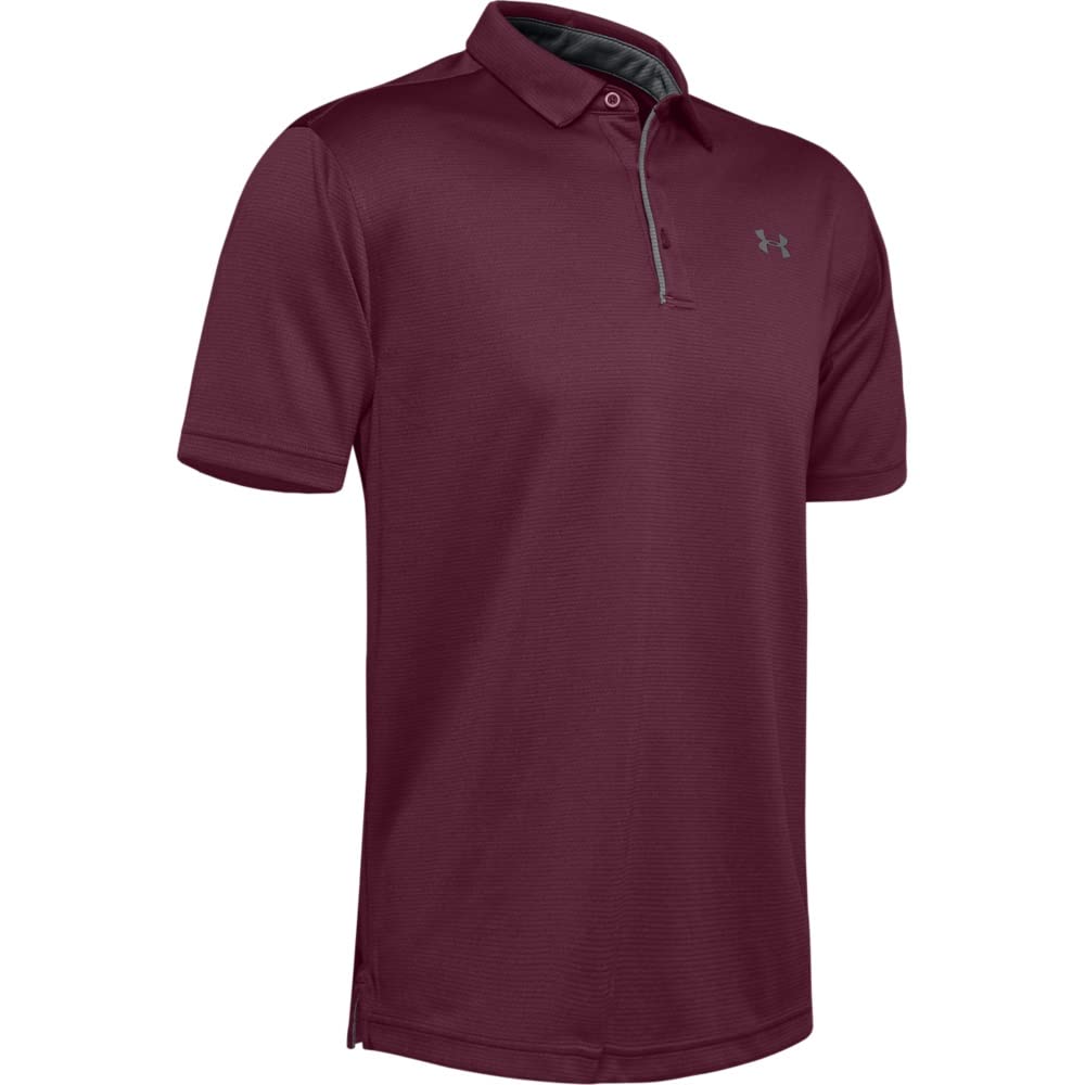 Under Armour Men's Tech Golf Polo, Maroon (609)/Graphite, Large Tall