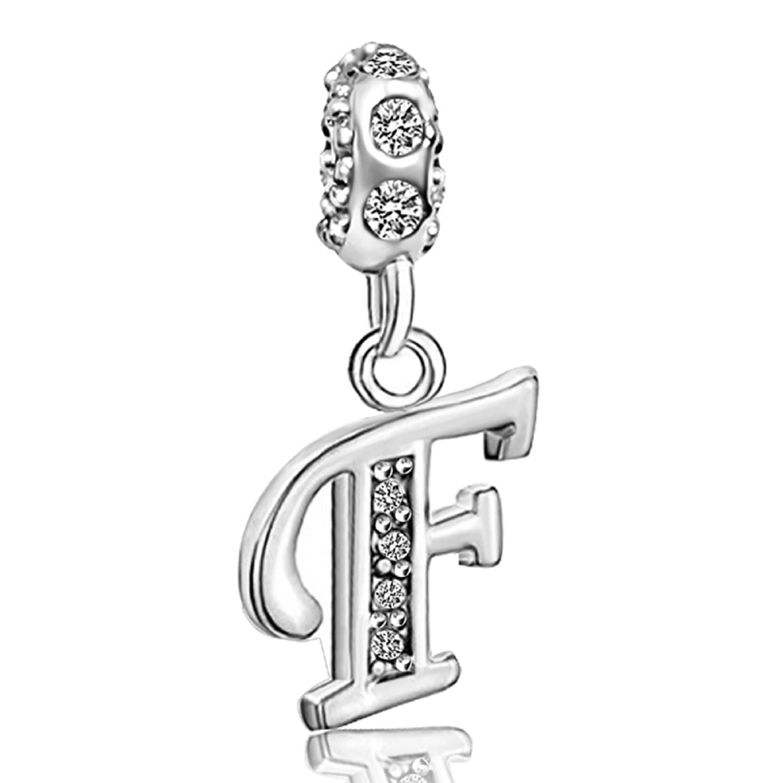 JMQJewelry F Initial Letter Alphabet Dangle Birthstone Mother Daughter Womens Beads Charms Big Sister Little Sister Friendship F