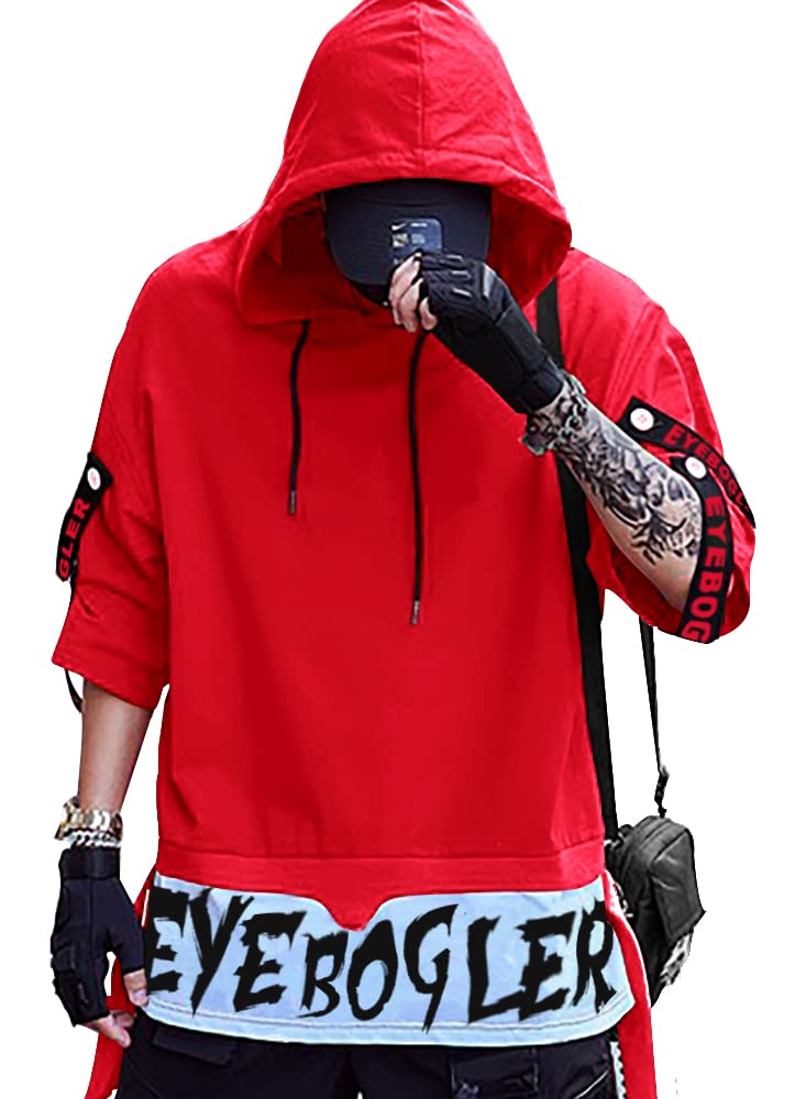 Noble Monk Hooded Neck T-Shirt For Men Red White