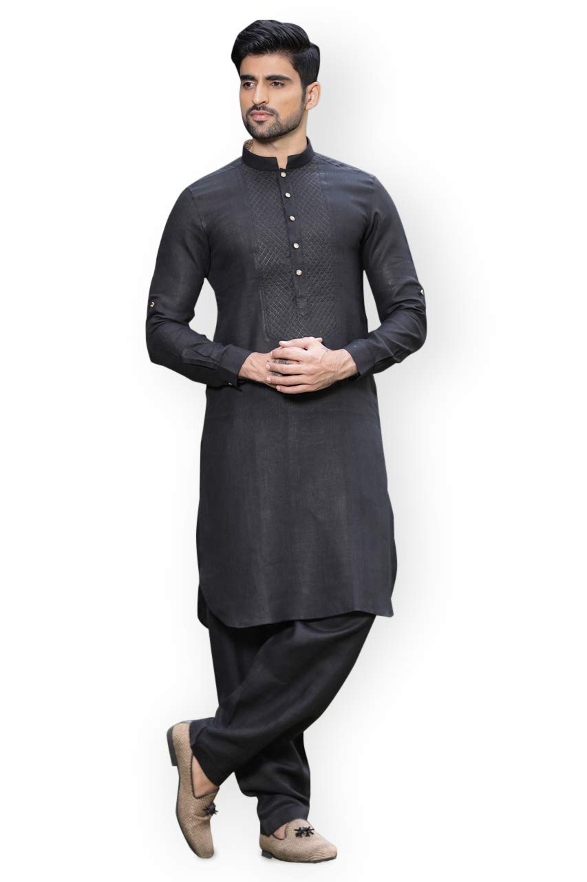 Manyavar MenS Cotton Solid Regular Shirt (Mk50102-304-M_Beige_M)