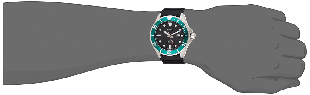 casio Mens Stainless Steel Quartz Sport Watch with Resin Strap, Black, 26 (Model: MDV-106B-1A3VcF)