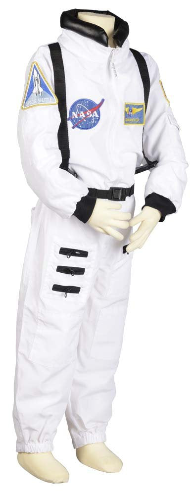 Aeromax Jr. Astronaut Suit with Embroidered Cap, White, size 8/10