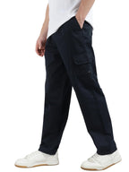 Veirdo Men's Cotton Baggy Fit Ankle Length Mid Rise 4 Pocket Cargos