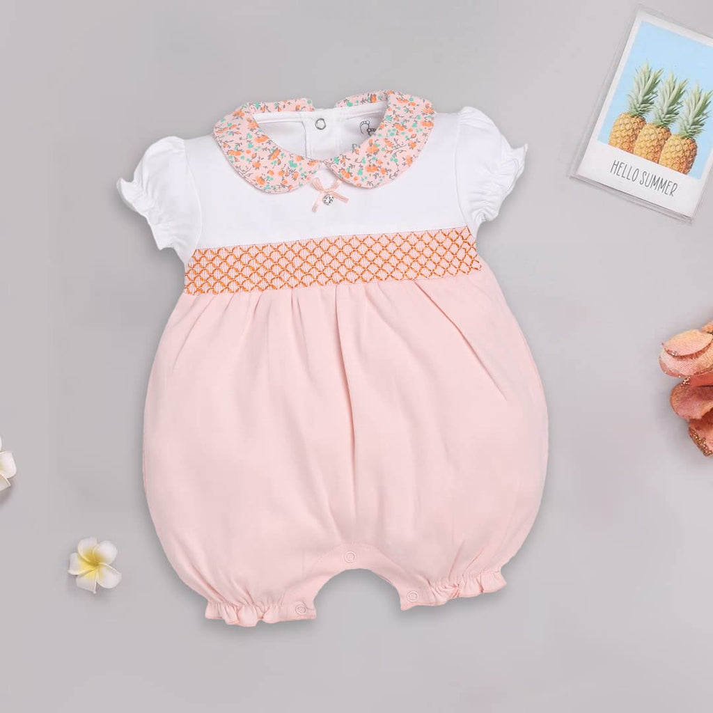 BabyGo Half Sleeves Baby Romper| 100% Cotton Rompers for New Born Baby| Baby Dress | Sleepsuit for Baby Girls| Onesies| 0-3M| 3-