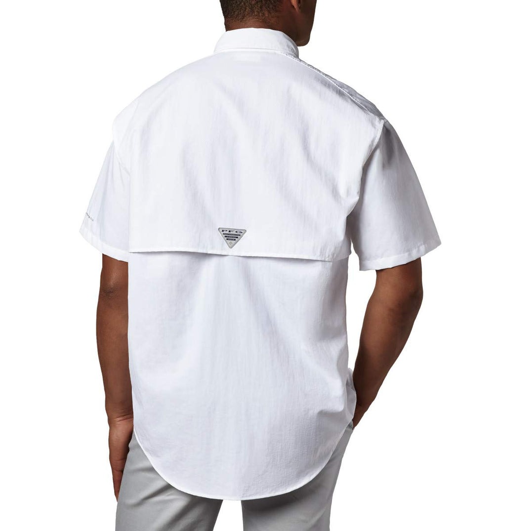 columbia Mens Bahama II UPF 30 Short Sleeve PFg Fishing Shirt, White, 3X