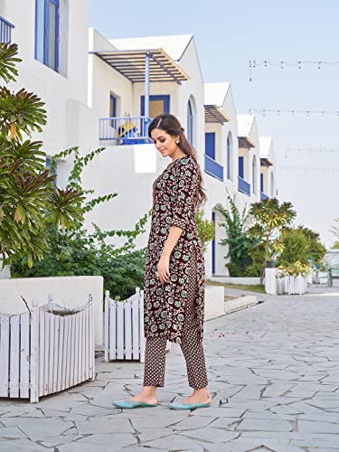 Nainvish Women Kurta With Pant(Sd429_Kb-L) Dark Violet