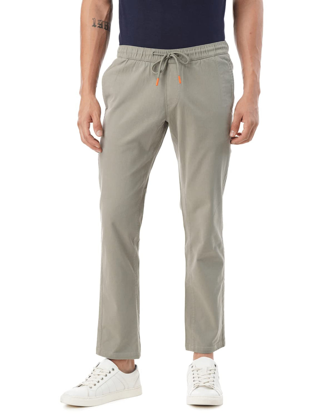 FYLTR Mens Regular Khakis (FYLSS23MK-003_Dried Sage_34)