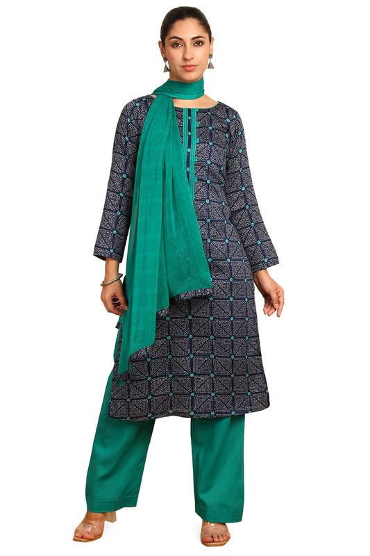 Soch Women Cotton Bandhani Print Unstitch Dress Material