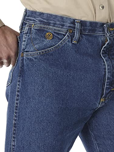 Wrangler Men's George Strait Cowboy Cut Original Fit Jean, Heavyweight Stone Denim, 38W x 30L