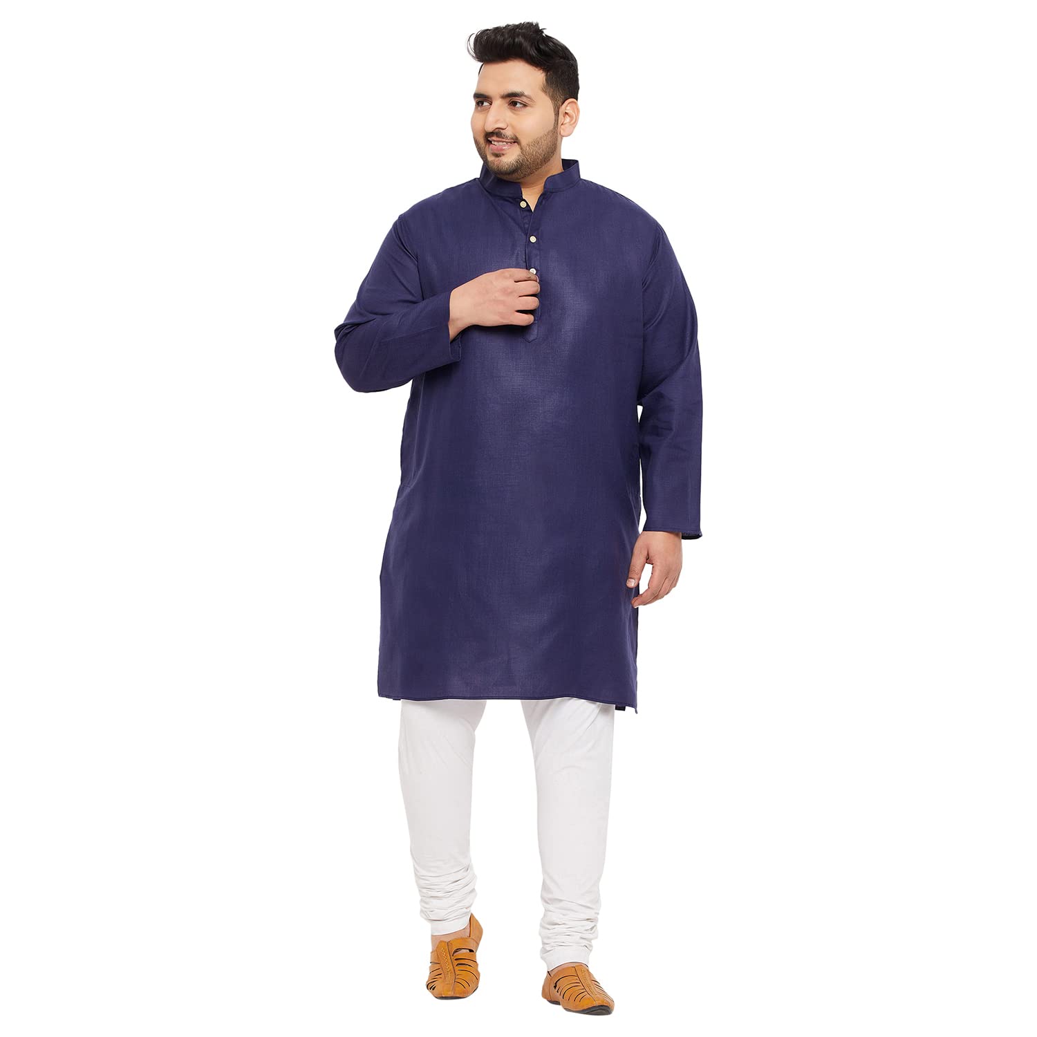 Bigbanana Plus Size Men'S Regular Fit Kurta (Ullas-Navy,Navy Blue,6Xl)