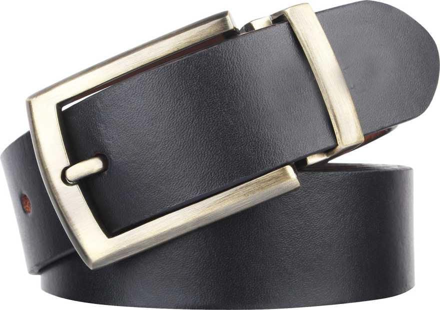 Men Black Genuine Leather Belt ()_13 34