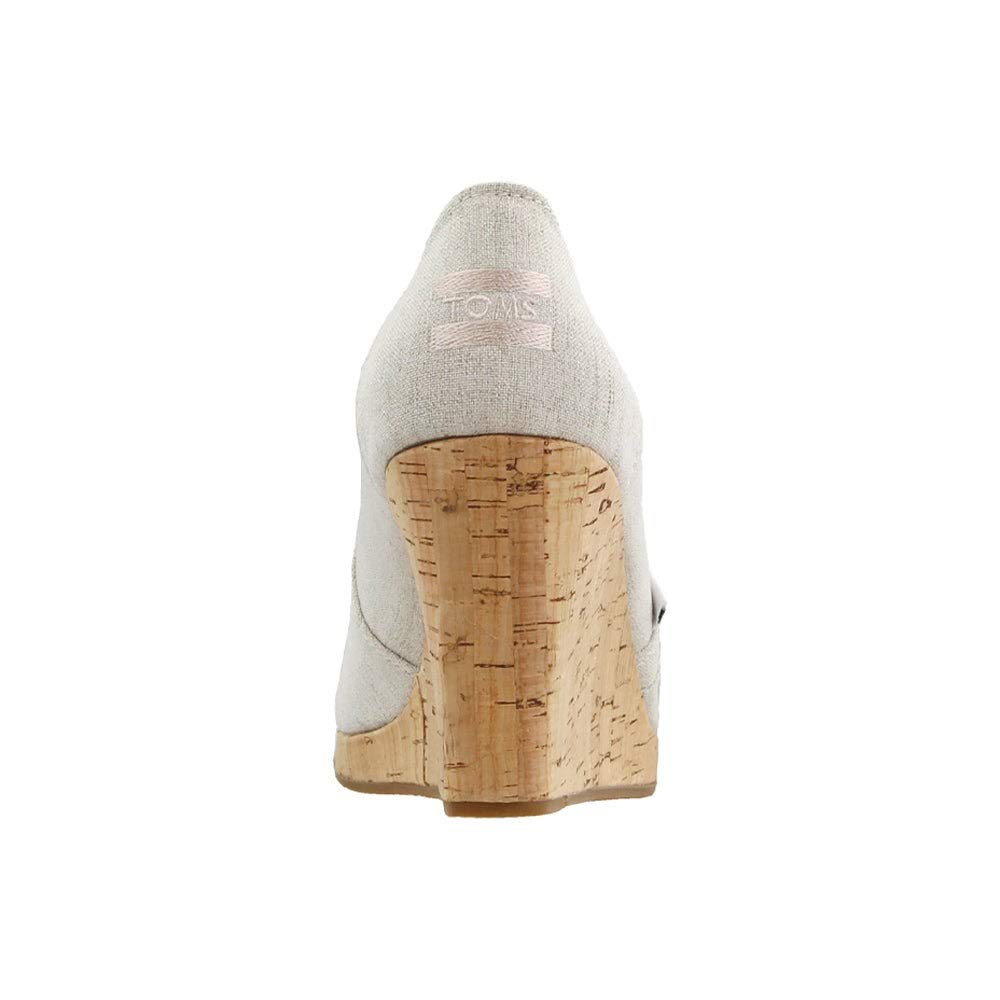 TOMS Women's Classic Espadrille Wedge Sandal, Natural Crosshatch Jacquard, 7