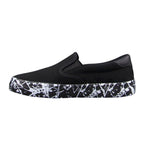 Lugz Women's Clipper Classic Slip-on Fashion Sneaker, Black/White Splatter, 8, M US