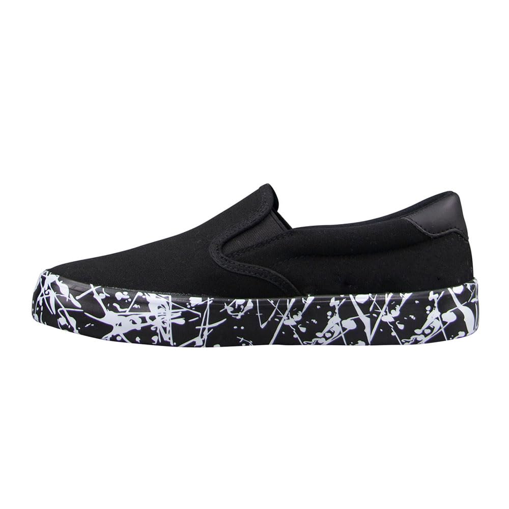 Lugz Women's Clipper Classic Slip-on Fashion Sneaker, Black/White Splatter, 8, M US
