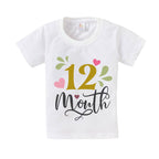 baby wish Birthday Milestone Dress for Boys and Girls Birthday Tshirt for Kids Happy Birthday TShirts Half Sleeve Celebration B 18-24