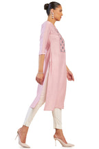 Soch Women Pink Viscose Embroidered Kurta