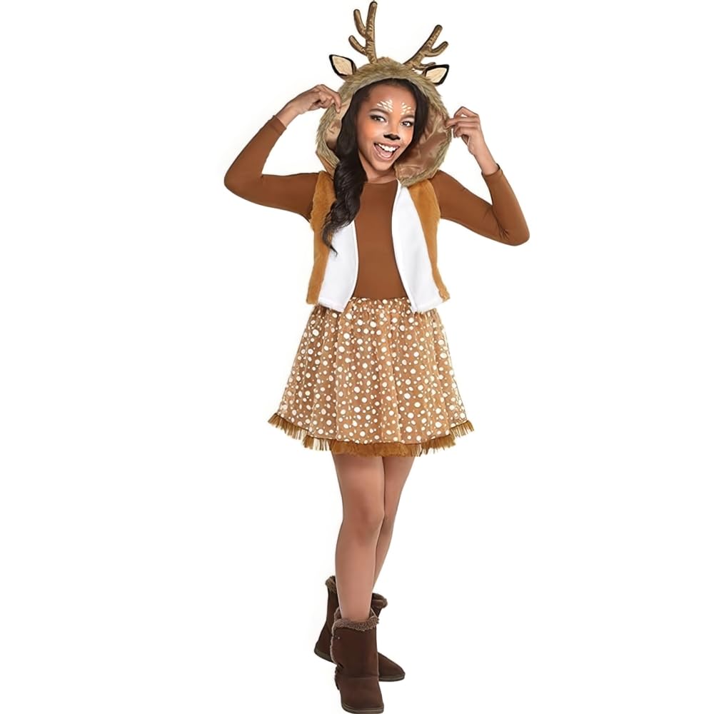 Multicolor Oh Deer Costume Set - Medium (8-10), 1 Pack - Adorable Cotton Outfit, Unique & Comfy - Perfect For Halloween & Dress