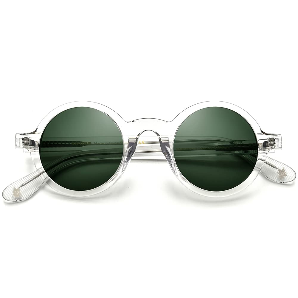 HEPIDEM Acetate Men Retro Vintage Polarized Sunglasses for Women,Trendy UV400 Protection Round Frames Eyewear Zolman Small 42mm