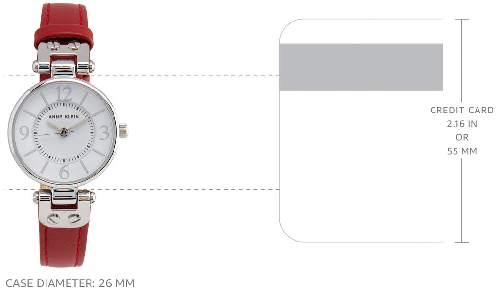 Anne Klein Women's 109443WTRD Silver-Tone White Dial and Red Leather Strap Watch