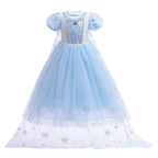 REXREII Girls Frozen Elsa Princess Dress Halloween Costume Christmas Wedding Birthday Evening Party Gown w/Accessories Blue 10-1