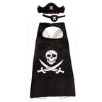 RioRand Cartoon Pirate Dress Up Satin Capes Cosplay Birthday Party Kids Costume (1-pack) (Black)