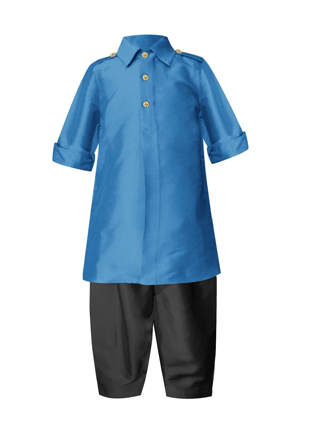 A.T.U.N. (All Things Uber Nice) Boy'S Regular Pathani Suit (Bkls Pts_Turquoise-Black 5-6 Years)