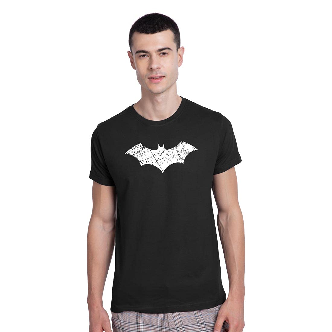 Bewakoof Men Logo Batman Glow in Dark Half Sleeve T-Shirt (BML) -L