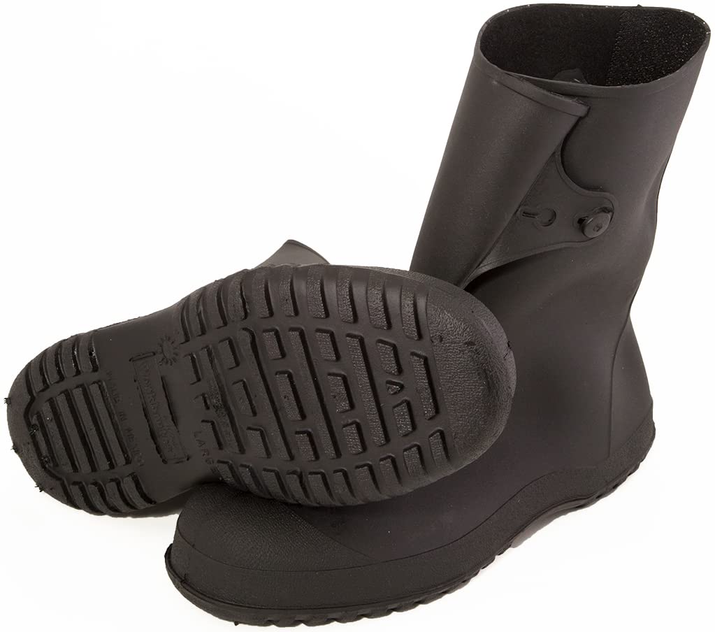 TINGLEY Rubber 35121 WorkBrutes PVC 10-Inch Overshoe with Button, Black (Made from PVC), X-Large/11 - 13 W US