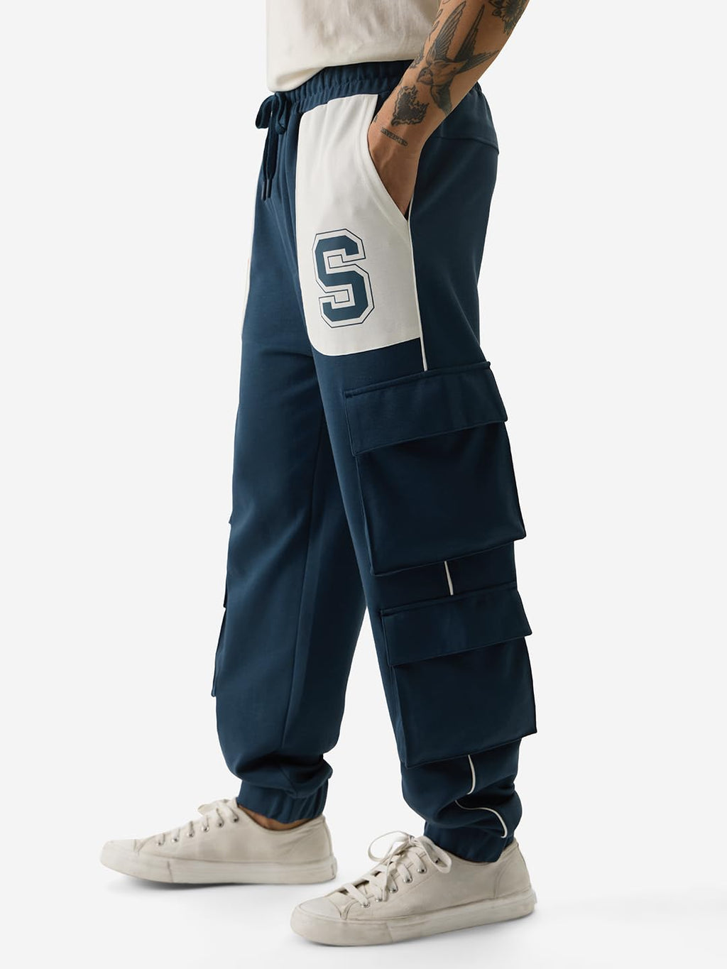 The Souled Store Varsity Utility Men and Boys Pull On Cotton Oversized Joggers