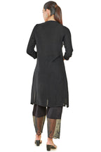 Soch Women Black Rayon Solid Kurta