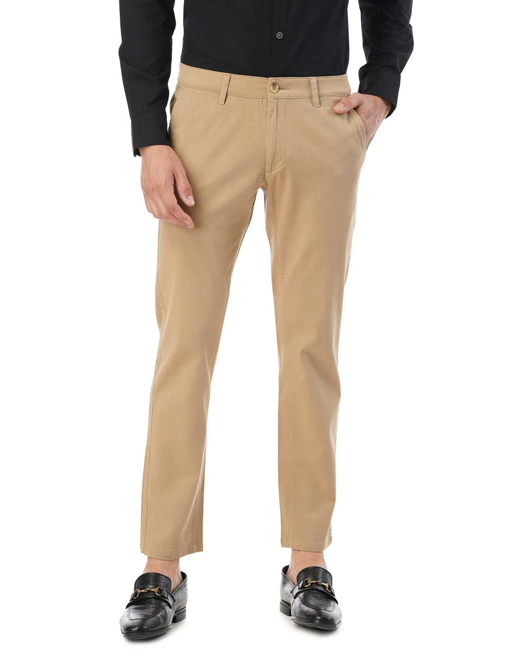 FYLTR Mens Regular Khakis (FYLSS23MK-004_Golden Mirage_32)
