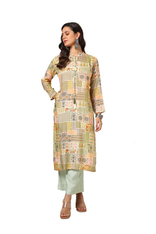 Soch Women Vicose Muslin Ethnic Motifs Kurta with Tassels