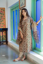 Anni Designer Women'S Casual Style Rayon Blend Kurta With Pant & Dupatta