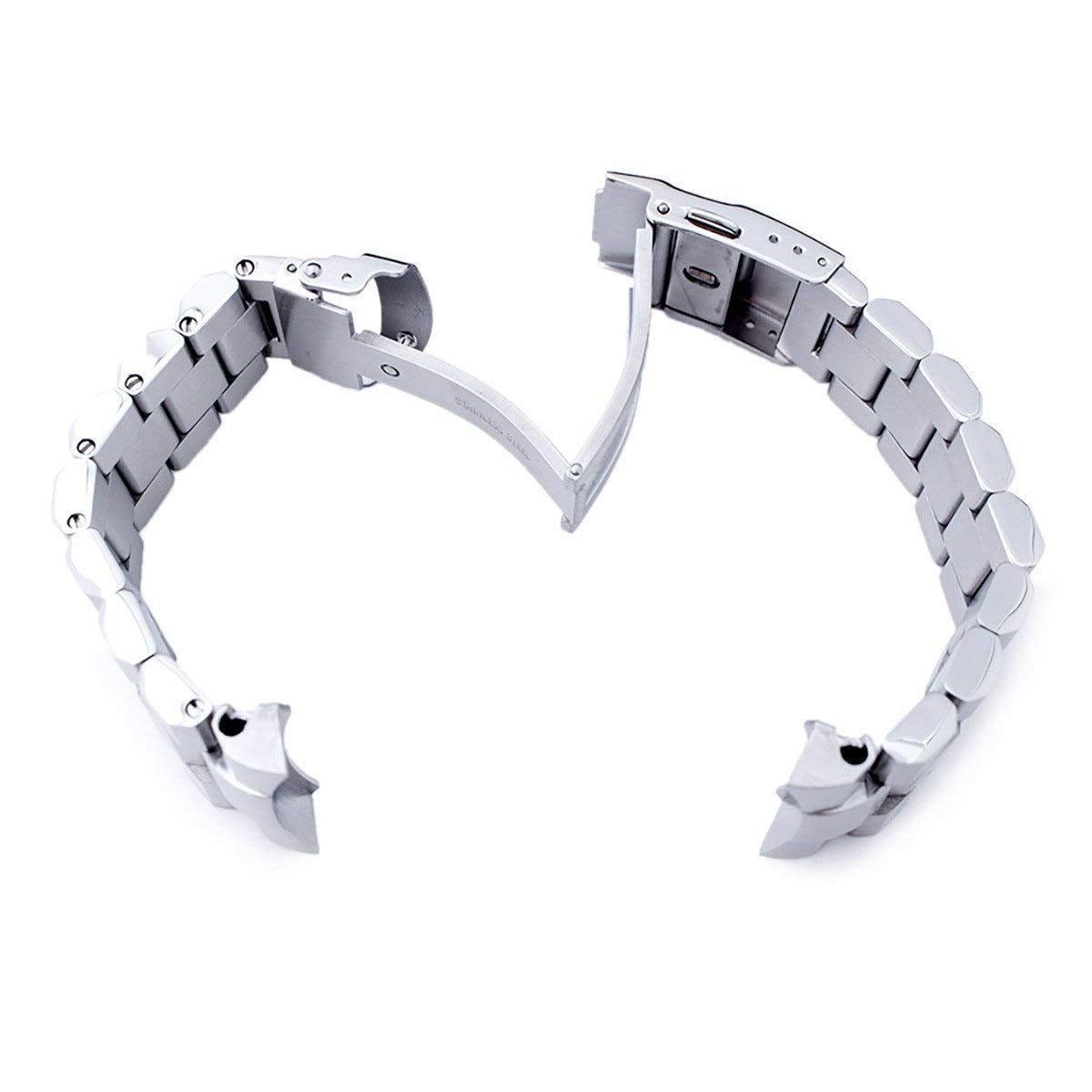 MiLTAT 22mm Watch Band for Seiko SKX007 SKX009 SKX011, Hexad Solid Screw-Links SEL