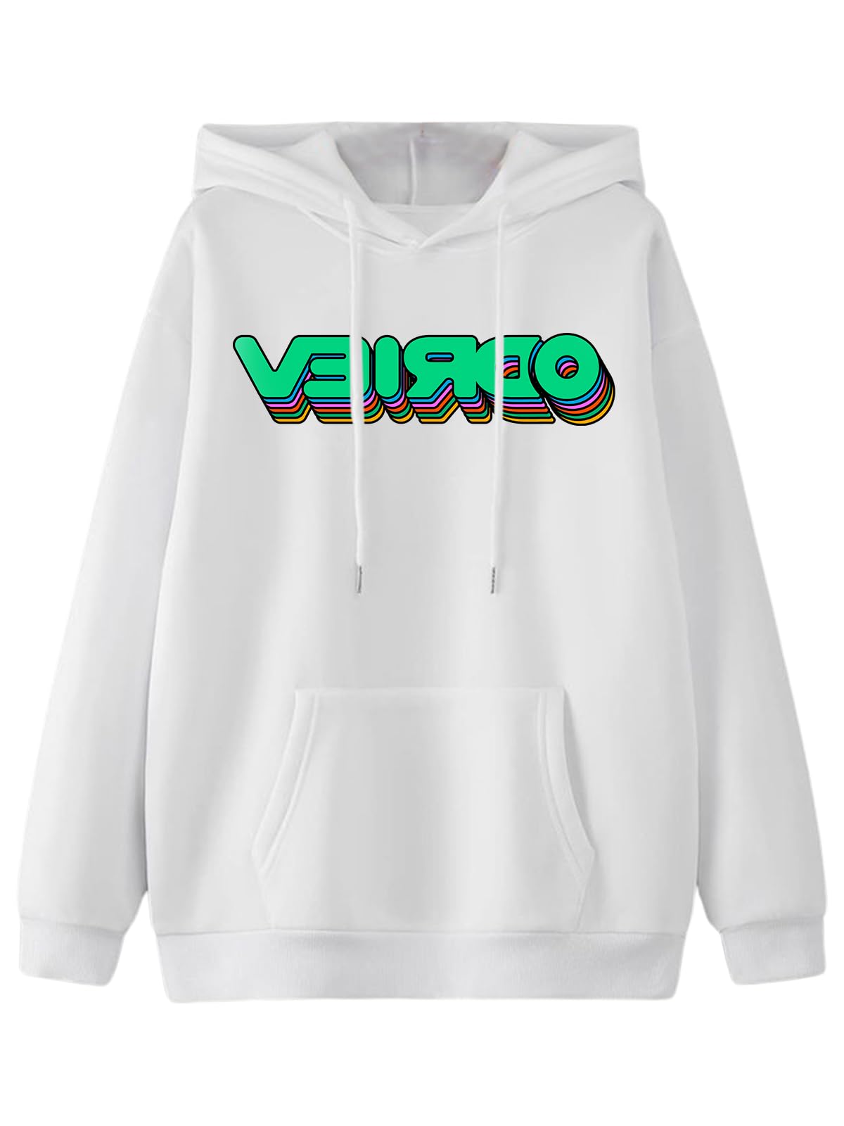 Veirdo Men's Cotton Fleece Regular Fit Full Sleeve Hoodie Front Logo Printed Hoodie