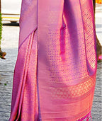 Pujia Mills Womens Banarasi Silk Saree with Blouse