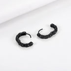 Punk Skull Earrings Black Hoop Huggie Earring for Men Gothic Halloween Jewelry