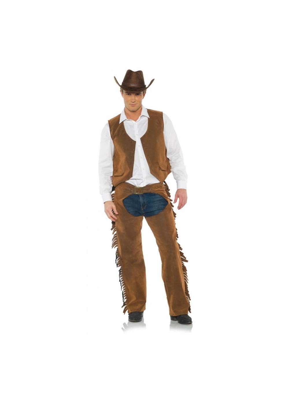 cowboy chaps and Vest Mens costume  XX- Large