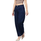 Kotty Womens Solid High Rise Cotton Lycra Blend Relaxed Fit Jeans
