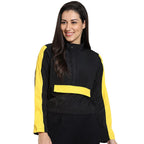 Bewakoof Womens Black Color Block Windcheater