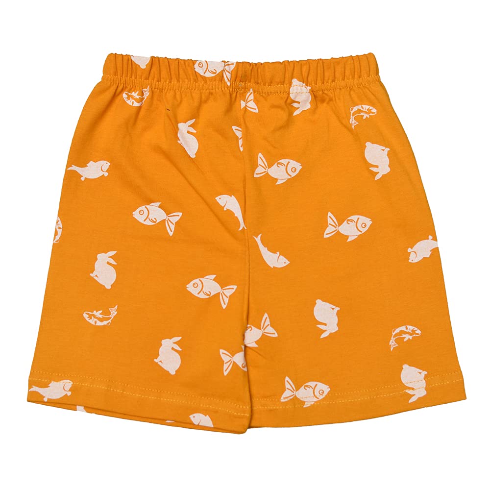 T2F Girls Cotton Printed Shorts(Pack of 5), Assorted, 3-4 Years