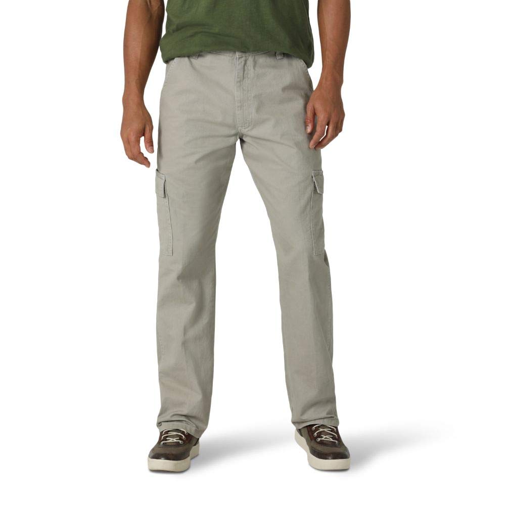Wrangler Authentics Men's Twill Relaxed Fit Cargo Pant (Logan), Khaki Dust, 34W x 29L
