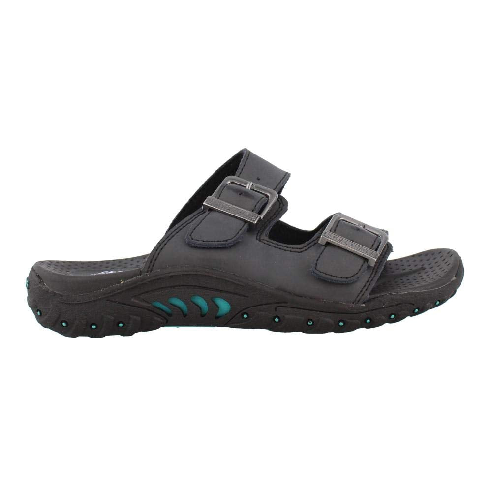 Skechers womens Reggae-jammin' Sandal, Black/Black, 9 US