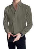 Greciilooks MenS Formal Button Down Shirt  Slim Fit Office Wear ShirtS For Men | Textured Long Sleeve Cotton Blend | Business