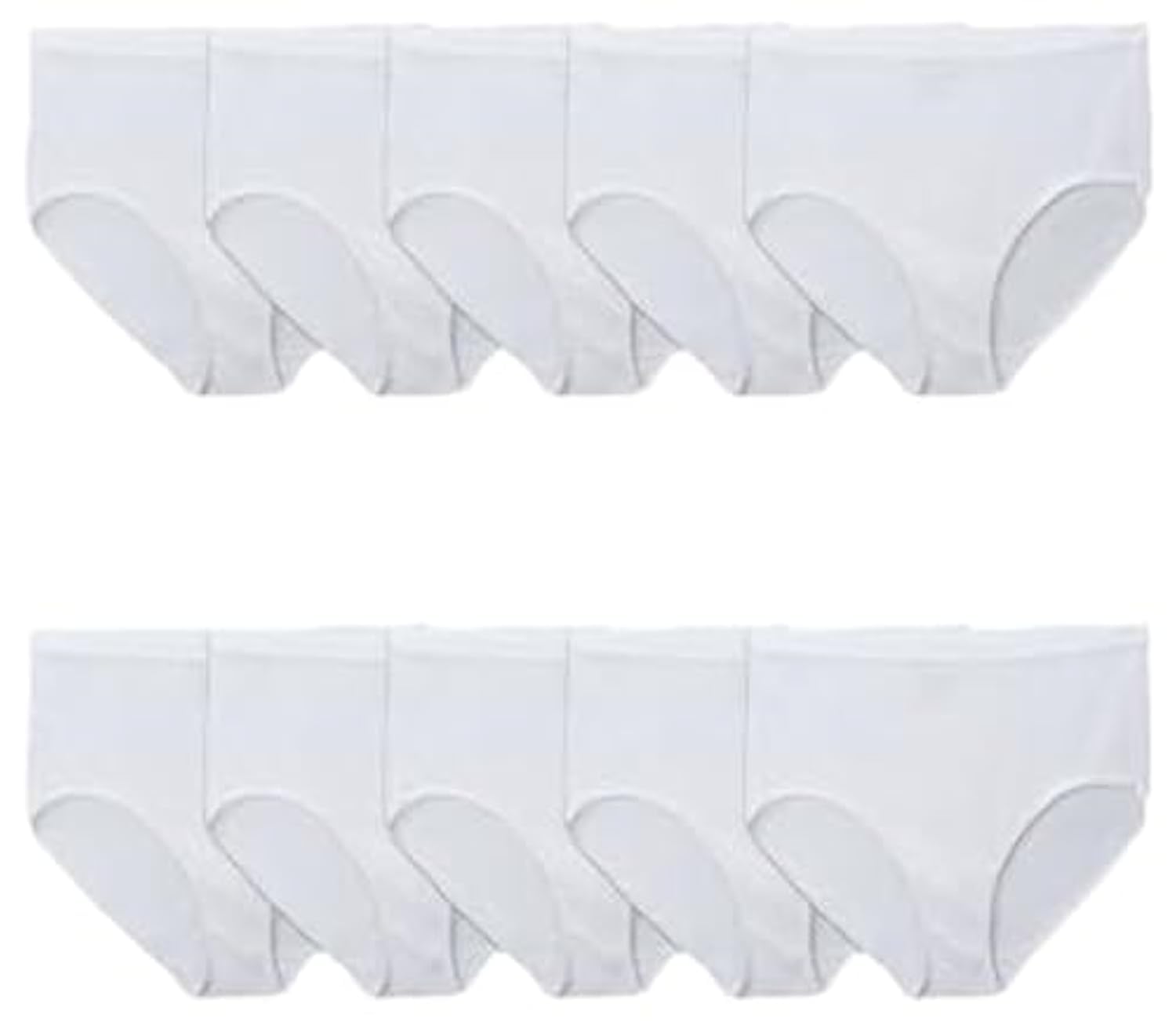 Fruit of the Loom womens Tag Free Cotton Panties (Regular & Plus Size) Briefs, Plus Size Brief - 10 Pack White, 13 US