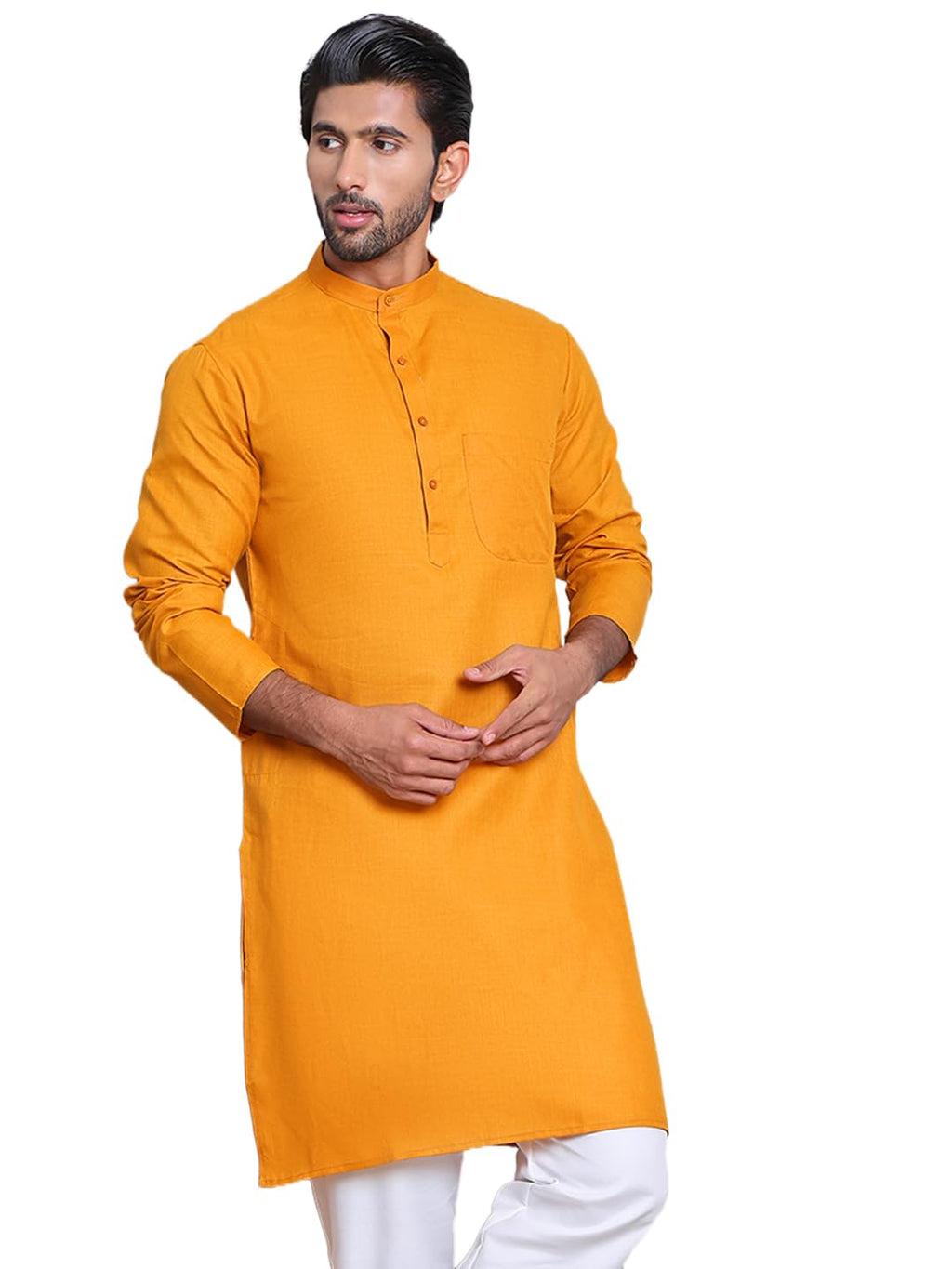 Jompers Mens Solid Cotton Kurta